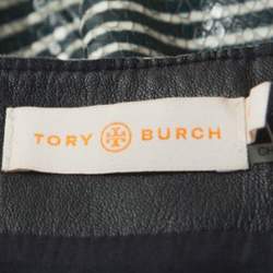 Tory Burch Bicolor Striped Leather Sorrel Skirt M