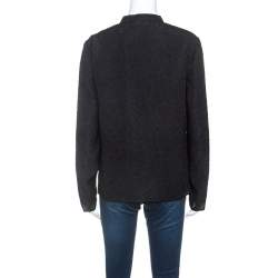 Tory Burch Black Embossed Silk Embellished Tunic Top M 