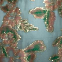 Pre Owned Tory Burch Metallic Fil Coupé Drawstring Waist McKenna Dress L