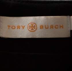 Pre Owned Tory Burch Black Leather Madison Pencil Skirt S