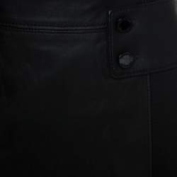 Pre Owned Tory Burch Black Leather Madison Pencil Skirt S