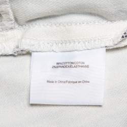 Pre Owned Tory Burch White & Blue Striped Denim Marlien Leggings M