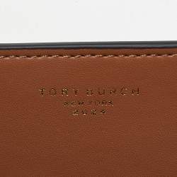 Pre Owned Tory Burch Warm White/Mist Croc Embossed Leather Eleanor Dragon Rectangular Shoulder Bag