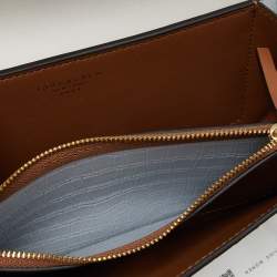 Pre Owned Tory Burch Warm White/Mist Croc Embossed Leather Eleanor Dragon Rectangular Shoulder Bag