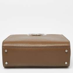 Tory Burch Two Tone Brown Leather and Suede Mini Eleanor Top Handle Bag