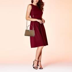 Tory Burch Two Tone Brown Leather and Suede Mini Eleanor Top Handle Bag