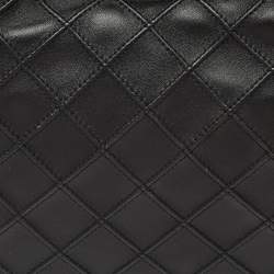 Pre Owned Tory Burch Black Quilted Leather Fleming Drawstring Hobo