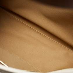 Pre Owned Tory Burch Brown/Ivory T Monogram Canvas Small Tote