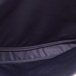 Pre Owned Tory Burch Navy Blue T Monogram Jacquard Canvas Tennis Bag