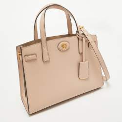 Pre Owned Tory Burch Dusty Pink Leather Small Robinson Satchel