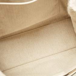 Pre Owned Tory Burch Cream Tweed Ella Boucle Chain Tote