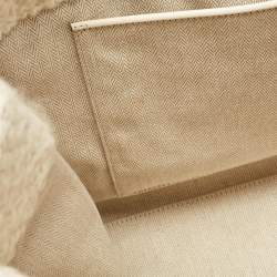 Pre Owned Tory Burch Cream Tweed Ella Boucle Chain Tote