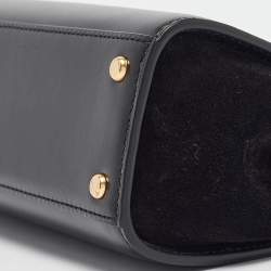 Pre Owned Tory Burch Black Leather and Suede Eleanor Top Handle Bag