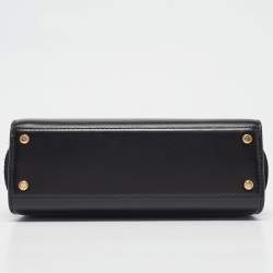 Pre Owned Tory Burch Black Leather and Suede Eleanor Top Handle Bag