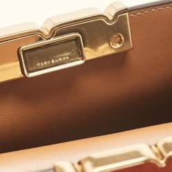 Tory Burch Burgundy Leather and Suede Eleanor Top Handle Bag