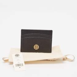 Tory Burch Black Leather Robinson Card Holder