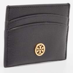 Tory Burch Black Leather Robinson Card Holder