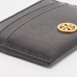 Tory Burch Black Leather Robinson Card Holder