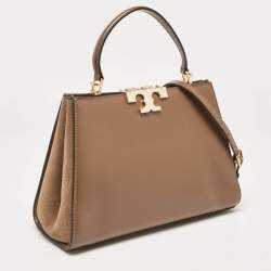 Tory Burch Brown Leather Eleanor Top Handle Bag