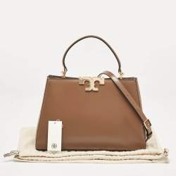 Tory Burch Brown Leather Eleanor Top Handle Bag