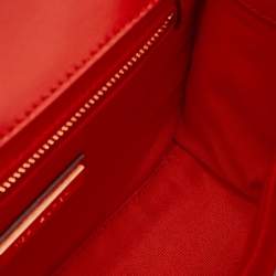 Pre Owned Tory Burch Red Leather Small Fleming Crossbody Bag