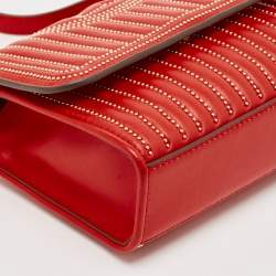 Pre Owned Tory Burch Red Leather Small Fleming Crossbody Bag