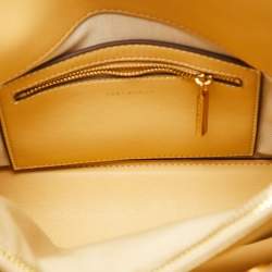 Pre Owned Tory Burch Brown Leather Lee Radziwill Diamond Small Double Bag