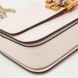 Pre Owned Tory Burch Light Pink Leather Eleanor Rectangular Shoulder Bag