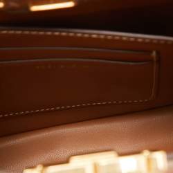 Pre Owned Tory Burch Brown Leather Mini Eleanor Satchel
