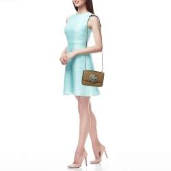 Pre Owned Tory Burch Taupe Grey Leather Small Eleanor Convertible Shoulder Bag