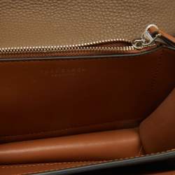 Pre Owned Tory Burch Taupe Grey Leather Small Eleanor Convertible Shoulder Bag