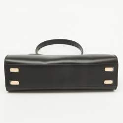 Tory Burch Black Leather Small Lee Radziwill Top Handle Bag