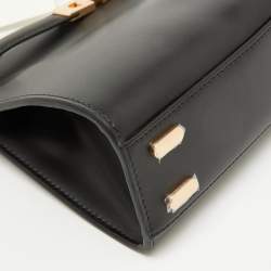Tory Burch Black Leather Small Lee Radziwill Top Handle Bag