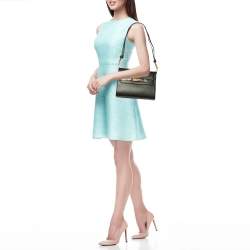 Pre Owned Tory Burch Black Leather Lee Radziwill Pebble Shoulder Bag