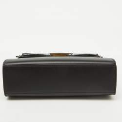 Pre Owned Tory Burch Black Leather Lee Radziwill Pebble Shoulder Bag