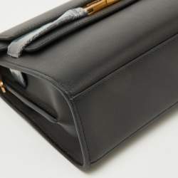 Pre Owned Tory Burch Black Leather Lee Radziwill Pebble Shoulder Bag