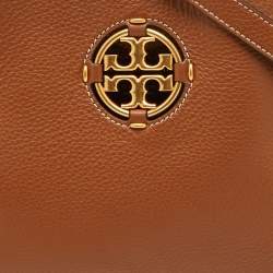 Pre Owned Tory Burch Brown Leather Small Miller Classic Shoulder Bag