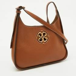 Pre Owned Tory Burch Brown Leather Small Miller Classic Shoulder Bag