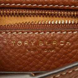 Pre Owned Tory Burch Brown Leather Small Miller Classic Shoulder Bag