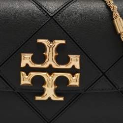 Pre Owned Tory Burch Black Diamond Quilt Leather Eleanor Shoulder Bag