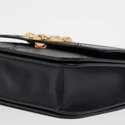 Pre Owned Tory Burch Black Diamond Quilt Leather Eleanor Shoulder Bag