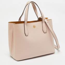 Pre Owned Tory Burch Pink Leather Small Blake Tote