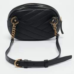 Tory Burch Black Chevron Leather Kira Belt Bag