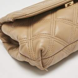 Tory Burch Light Brown Leather Fleming Soft Clutch