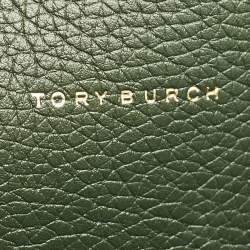 Tory Burch Jitney Green Leather and Croc Embossed Handle Blake Tote