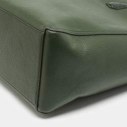 Tory Burch Jitney Green Leather and Croc Embossed Handle Blake Tote