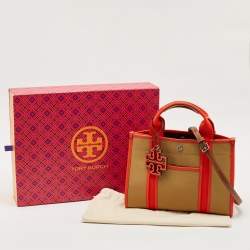Tory Burch Multicolor Canvas and Leather Small Tory Tote