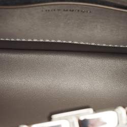 Tory Burch Metallic Silver Leather Mini Eleanor Top Handle Bag