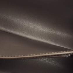 Tory Burch Metallic Silver Leather Mini Eleanor Top Handle Bag
