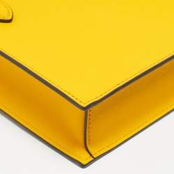 Pre Owned Tory Burch Mustard Leather Mini Emerson Shopper Tote